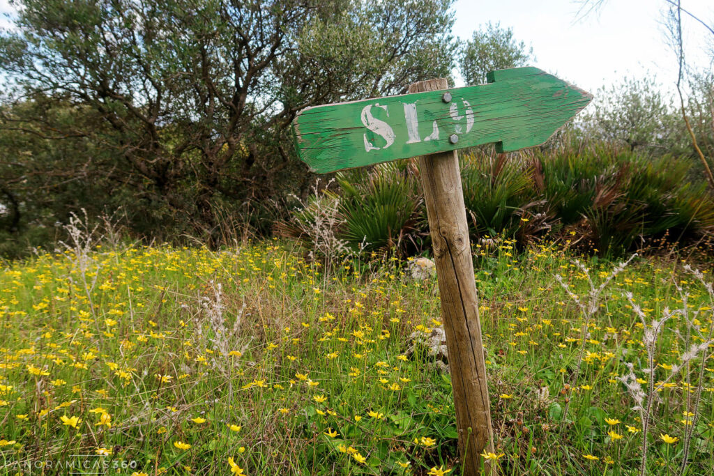 Señal de Sendero Local en la ruta